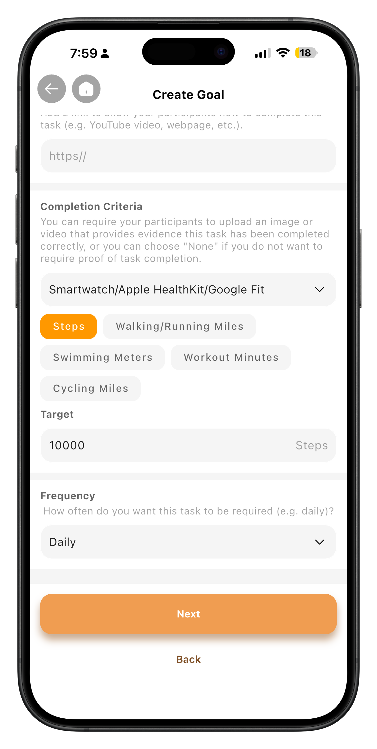 Create goal step 14